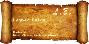 Lagner Balda névjegykártya